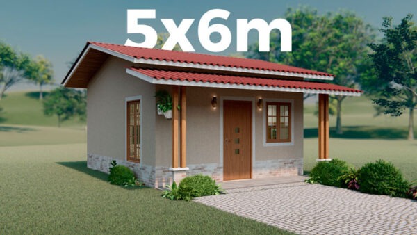 🔴 Diseño y plano de casa moderna de 5x16 metros.