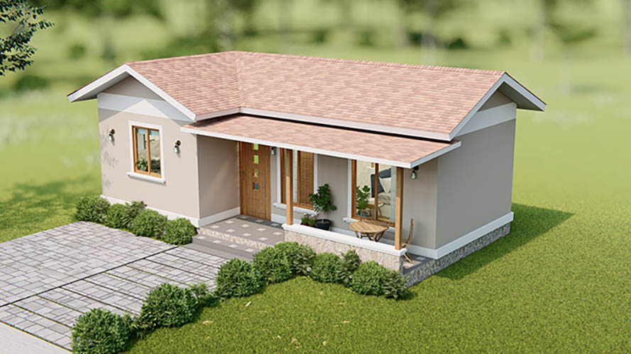 Idea y diseño de una casa 9x5 metros.