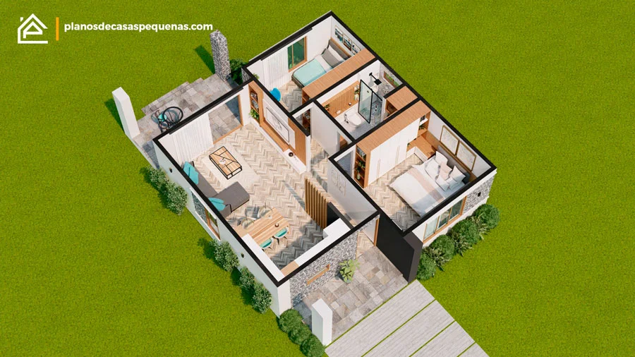 3d de casa 9x9 metros