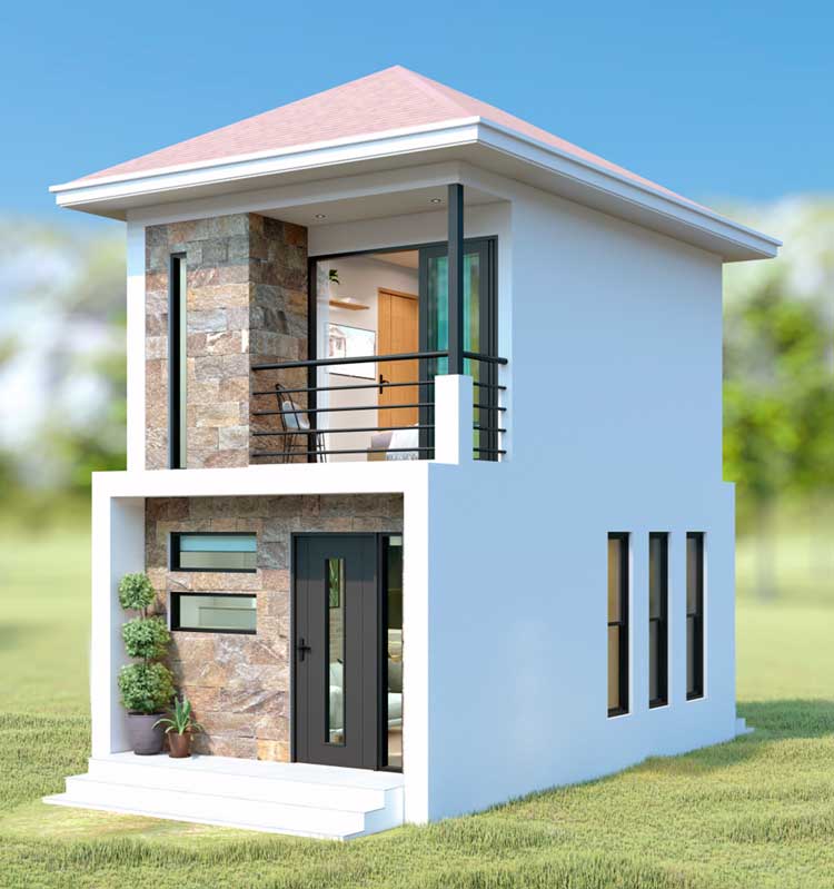 diseño y plano de casa 4x6 metros