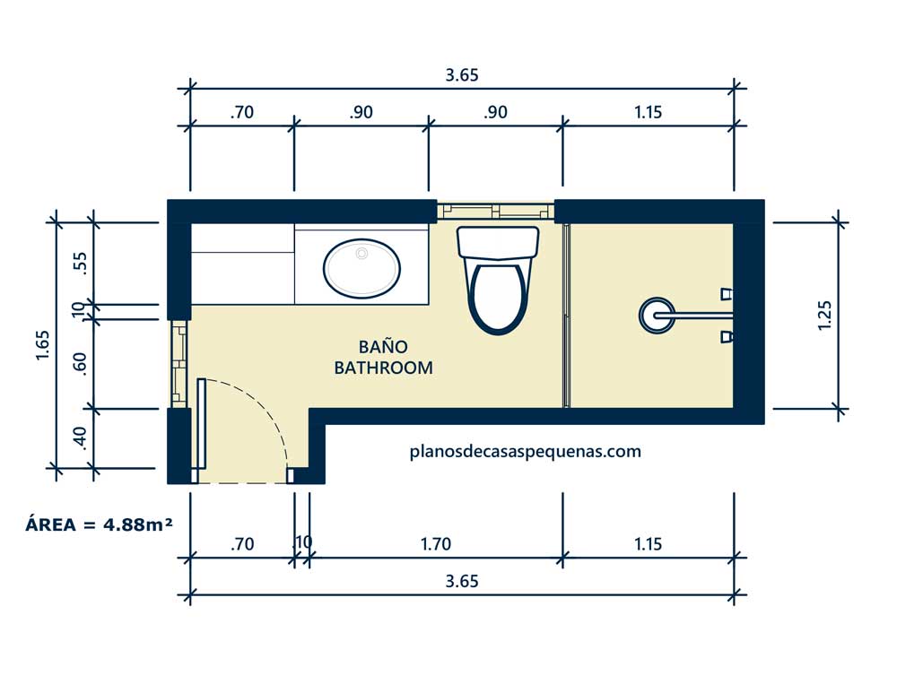 baño de casa 4x6 metros