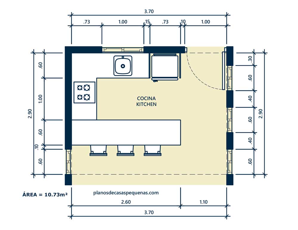 cocina de casa 4x6 metros