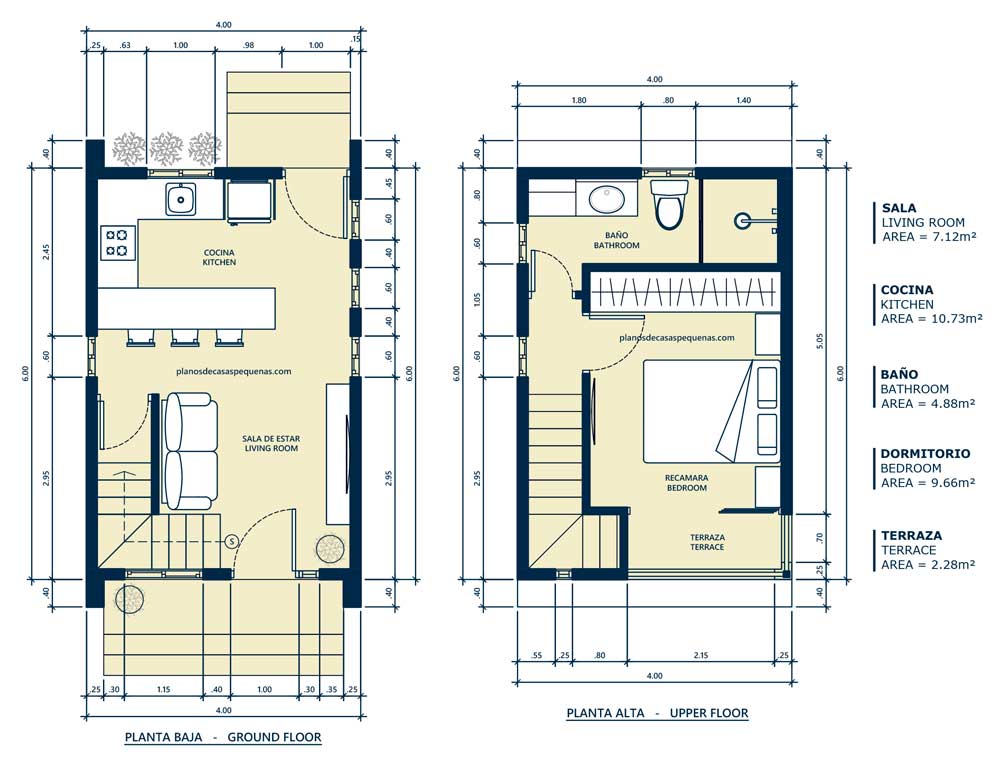 plano de casa 4x6 metros