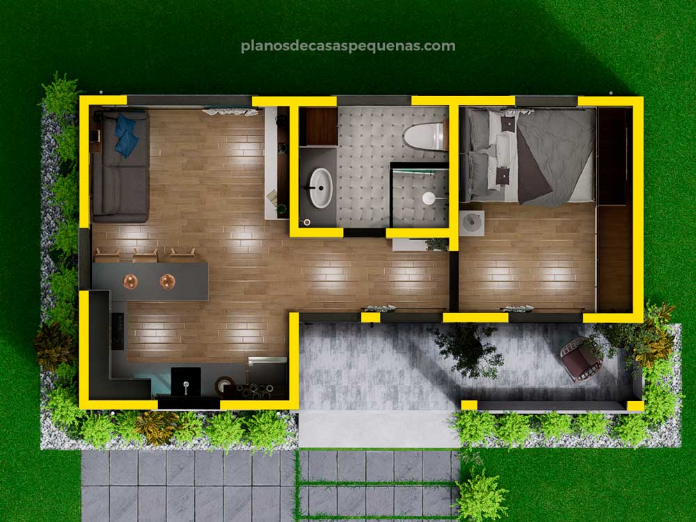 plano de casa 9x5 metros